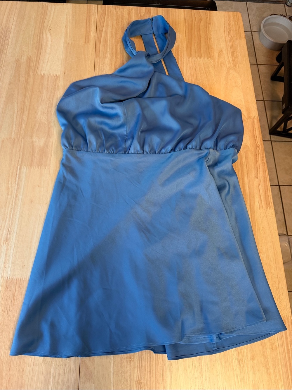 Lulu's Blue Halter Mini Dress